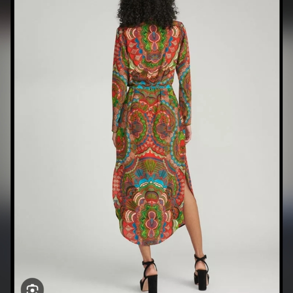 SALONI Multicolor Silk Paisley XS/S Midi Dress Size 2 (FR 36) - Picture 3 of 13